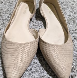 Beige Pointed Toe Flats